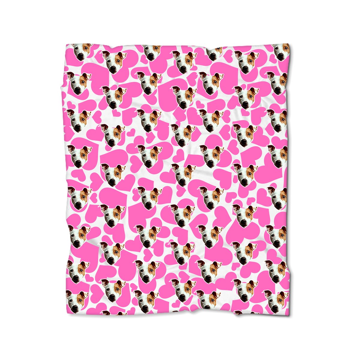 Puppy Love Blanket - Pink/White